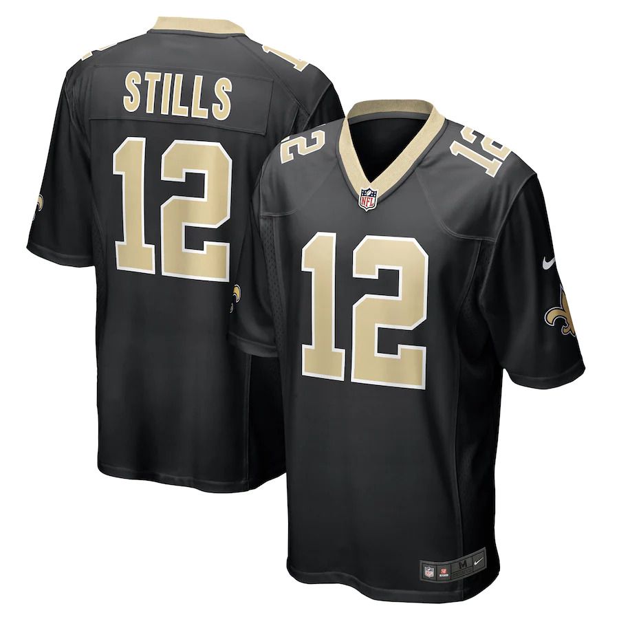 Men New Orleans Saints 12 Kenny Stills Nike Black Player Game NFL Jersey